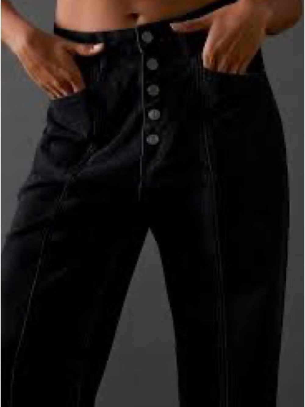 3x1 High-Rise Black Button-Fly Jeans
